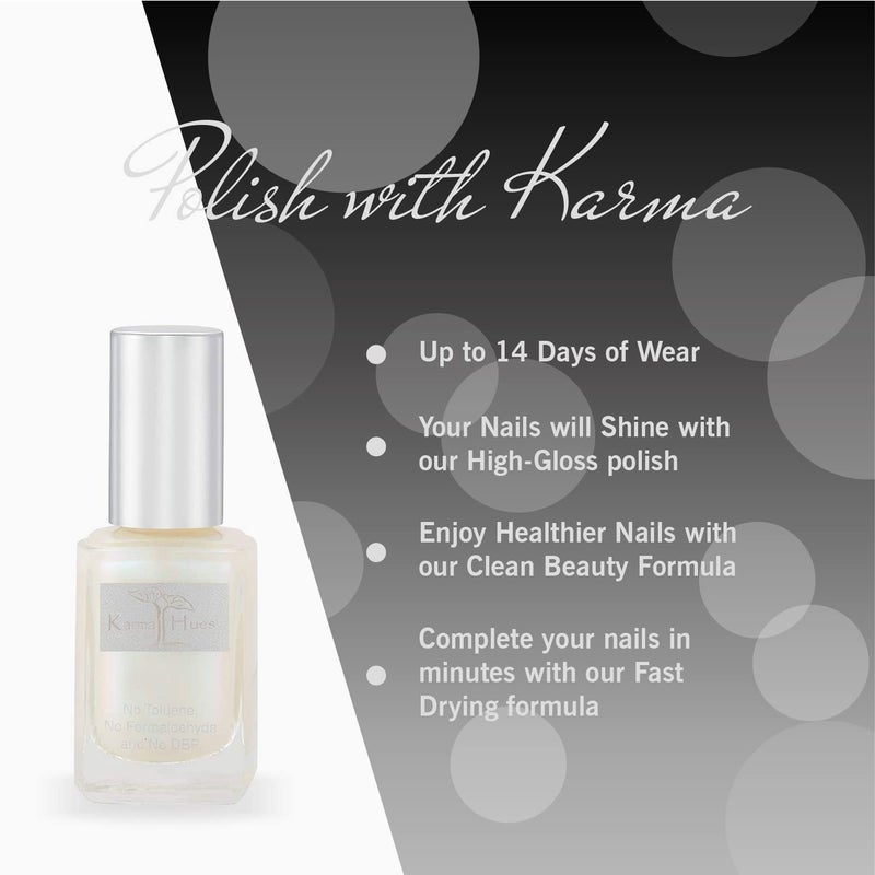 karma organic Nail Polish - Quick Dry Nail Lacquer, Non-Toxic, Vegan, and Cruelty-Free Nail Paint Art for Adults & Kids - (Iridescence, 0.43 fl oz.) - Image 4